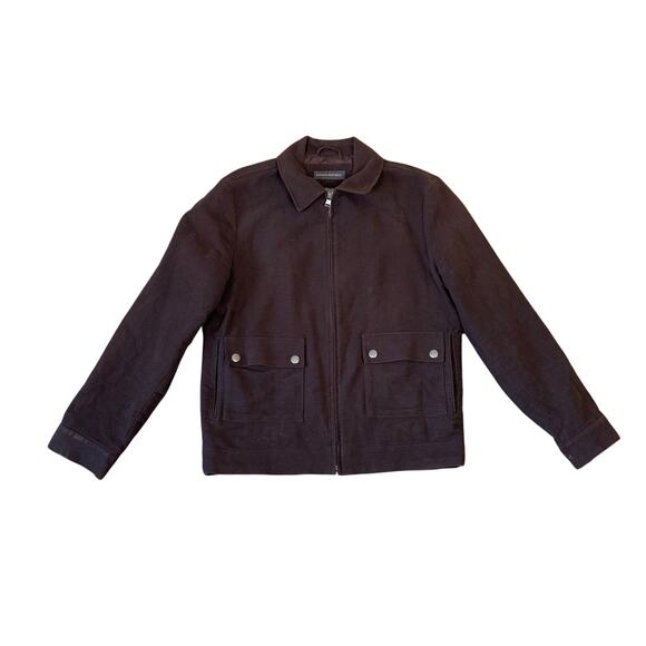 Banana Republic Bomber Full Zip Suede Jacket US Men's M - Picture 1 of 5